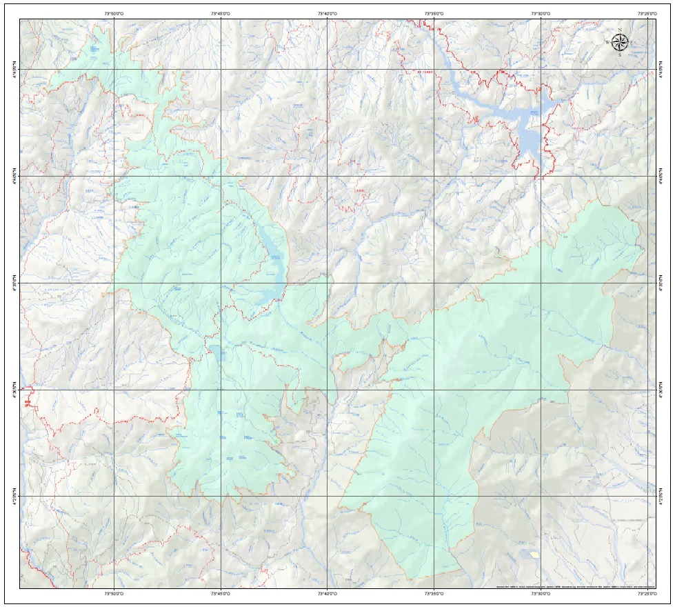 Mapa del Parque Nacional Natural Chingaza
